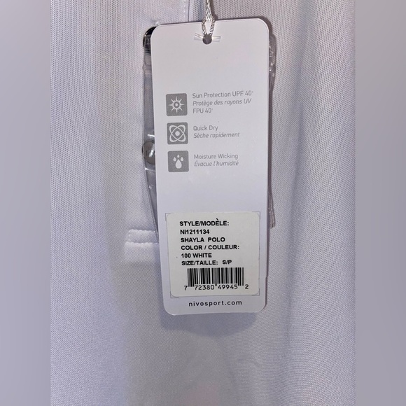 Women’s‎ NVO Shayla White sleeveless GOLF Polo size small NWT - Picture 7 of 10